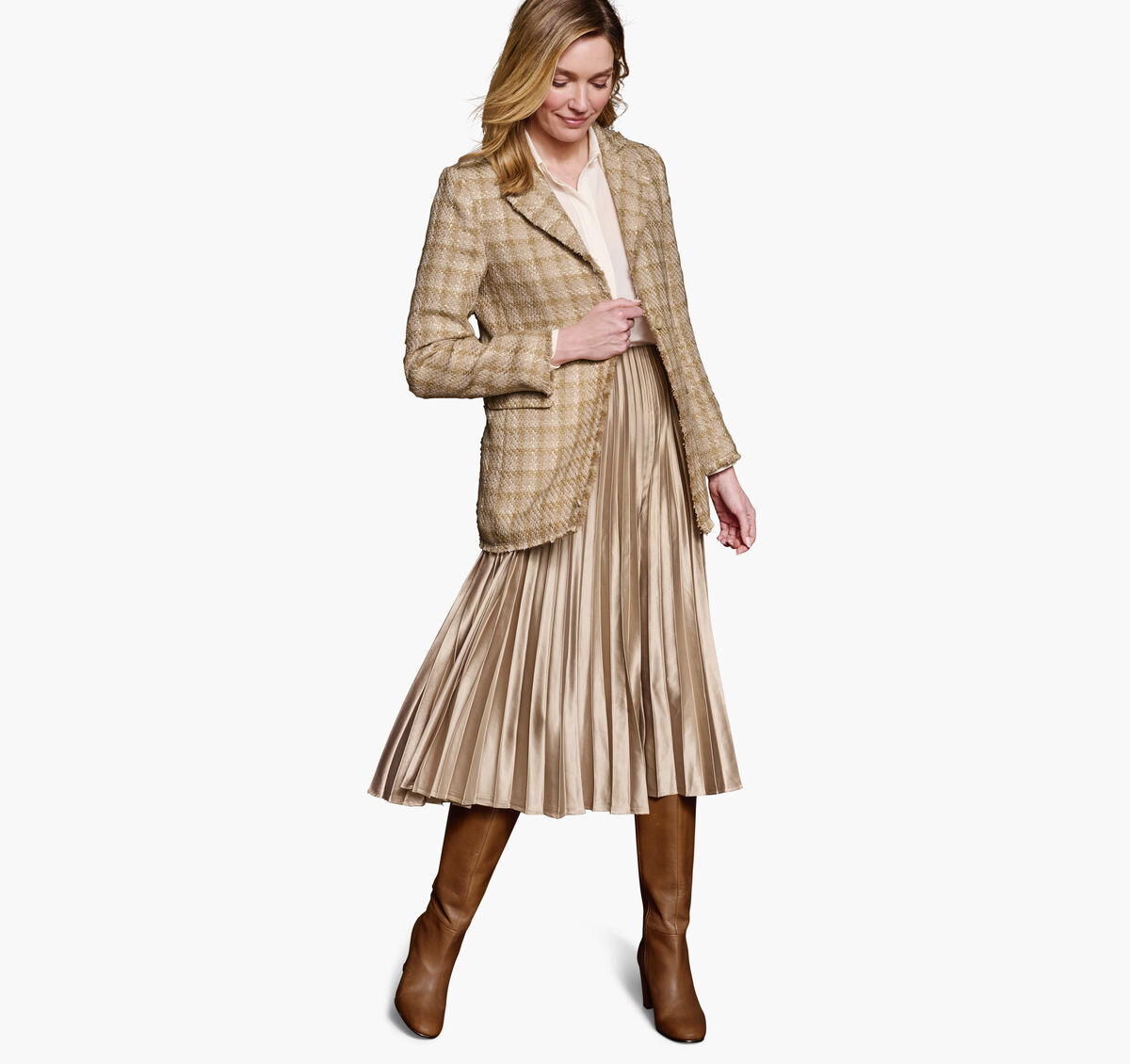 Textured Plaid Blazer image number null