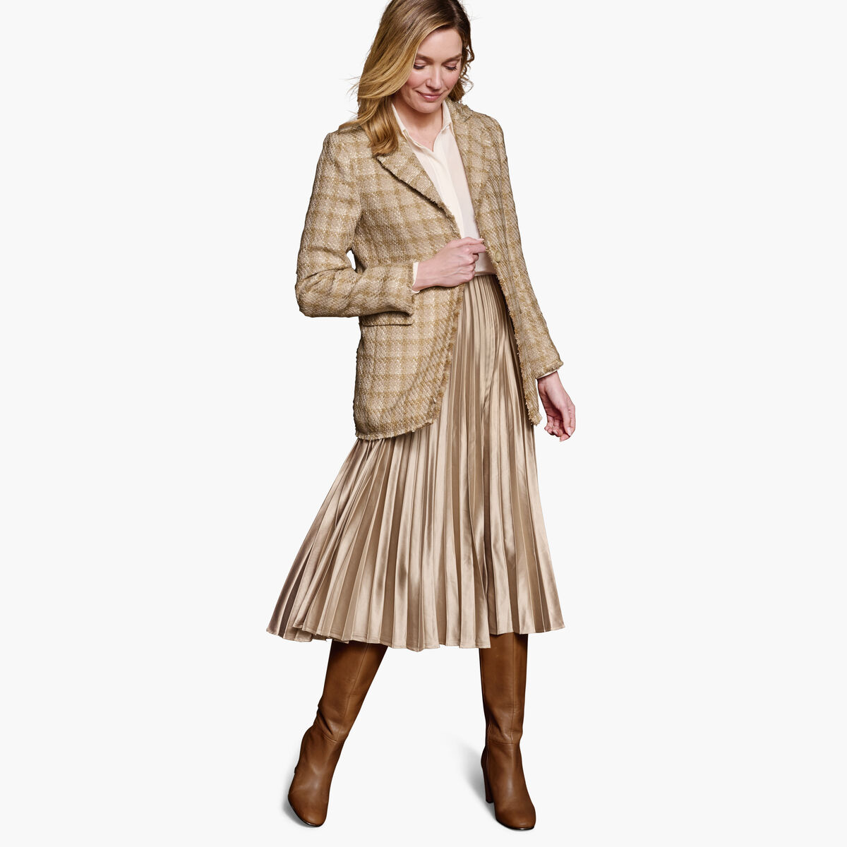 Textured Plaid Blazer image number null