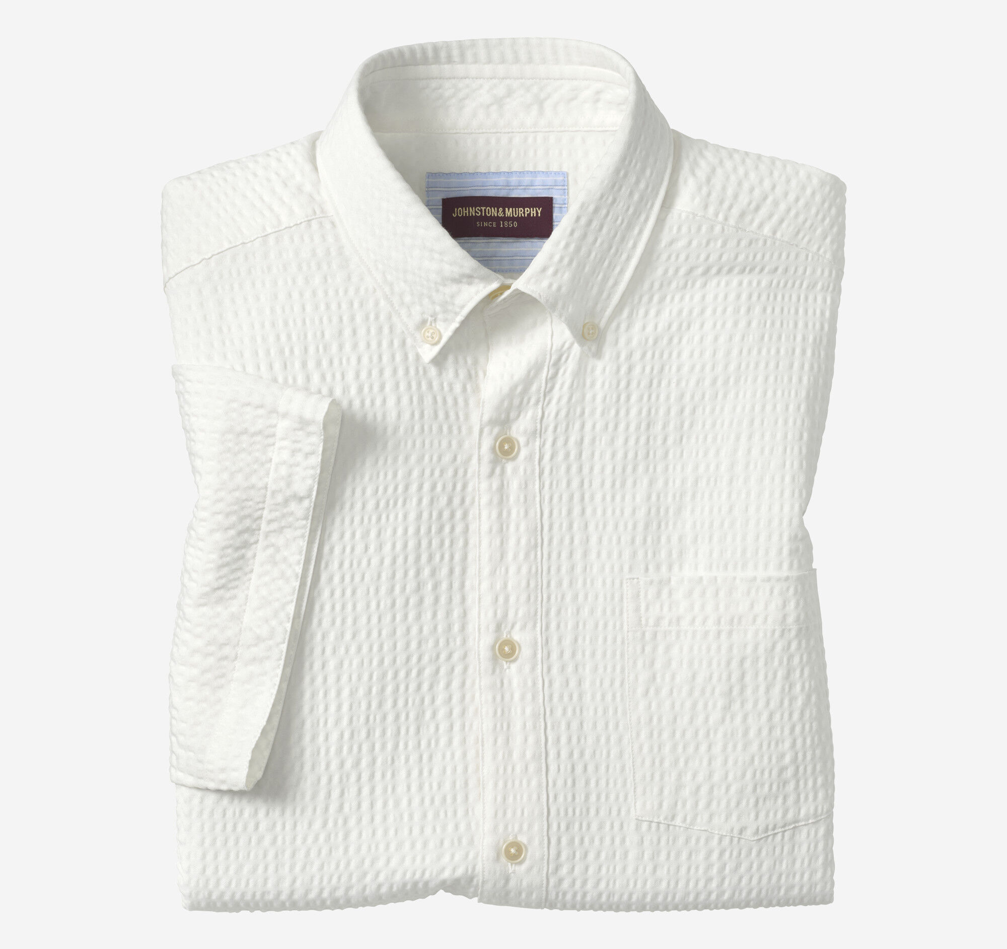 Men's Leland Seersucker Short-Sleeve Shirt | Johnston & Murphy