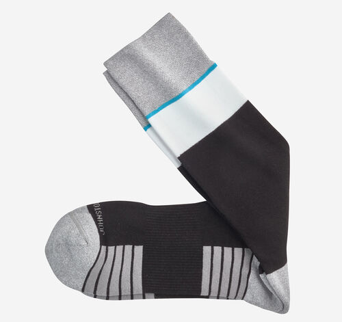 First in Comfort Block Stripe Socks - Black
