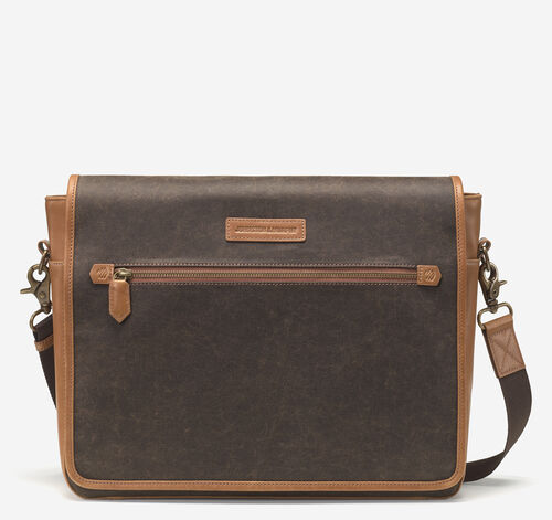 Rhodes Messenger Bag - Brown Antique Cotton/Tan Full Grain