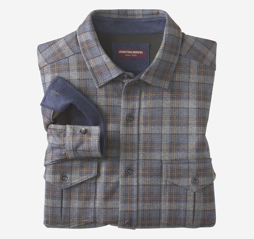 Eason Knit Shirt - Gray/Blue Plaid