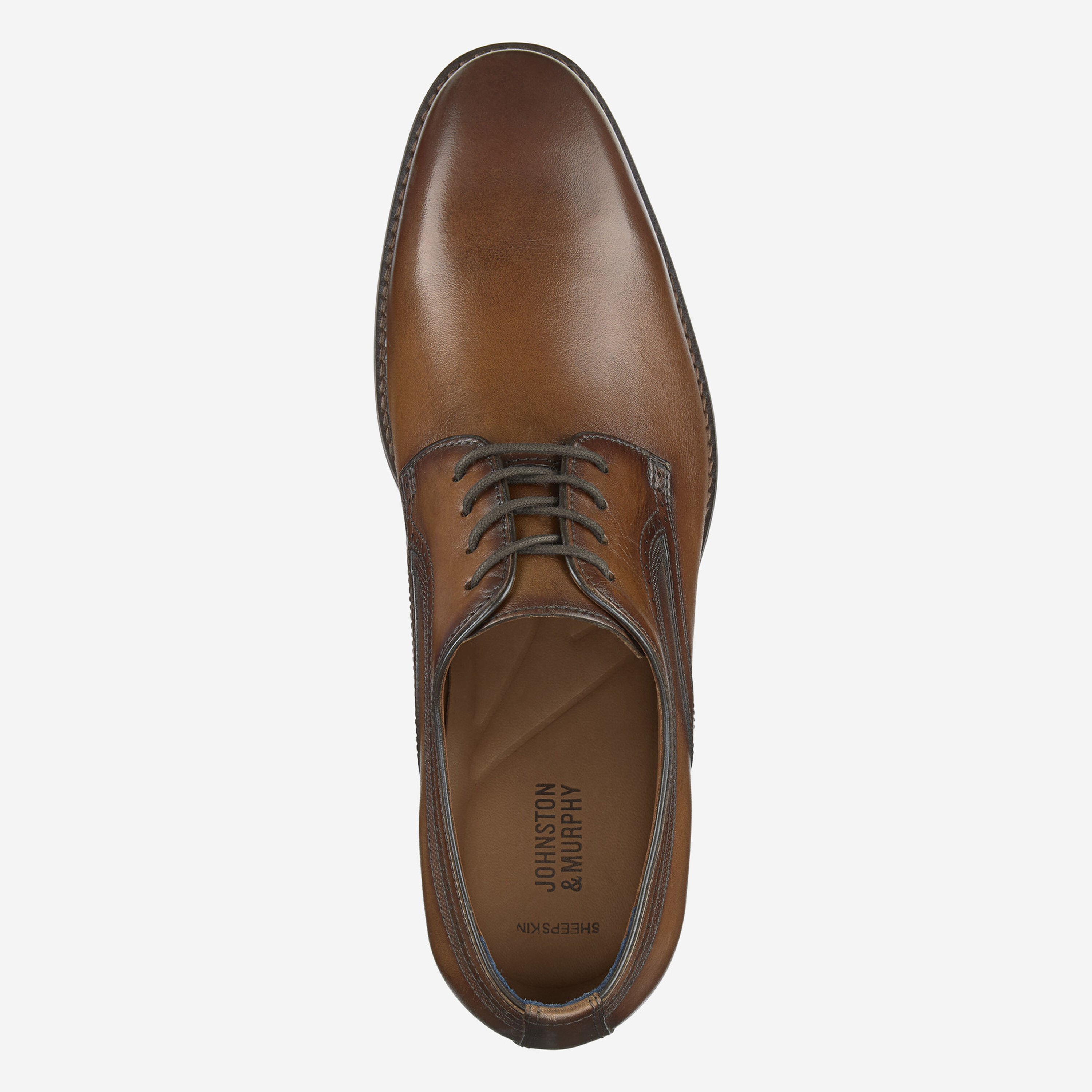 NEW JOHNSTON & MURPHY men\'s danridge plain toe shoe in tan full grain Johnston & Murphy Z4718 Tan Leather Danridge Plain Toe Dress  main image 4