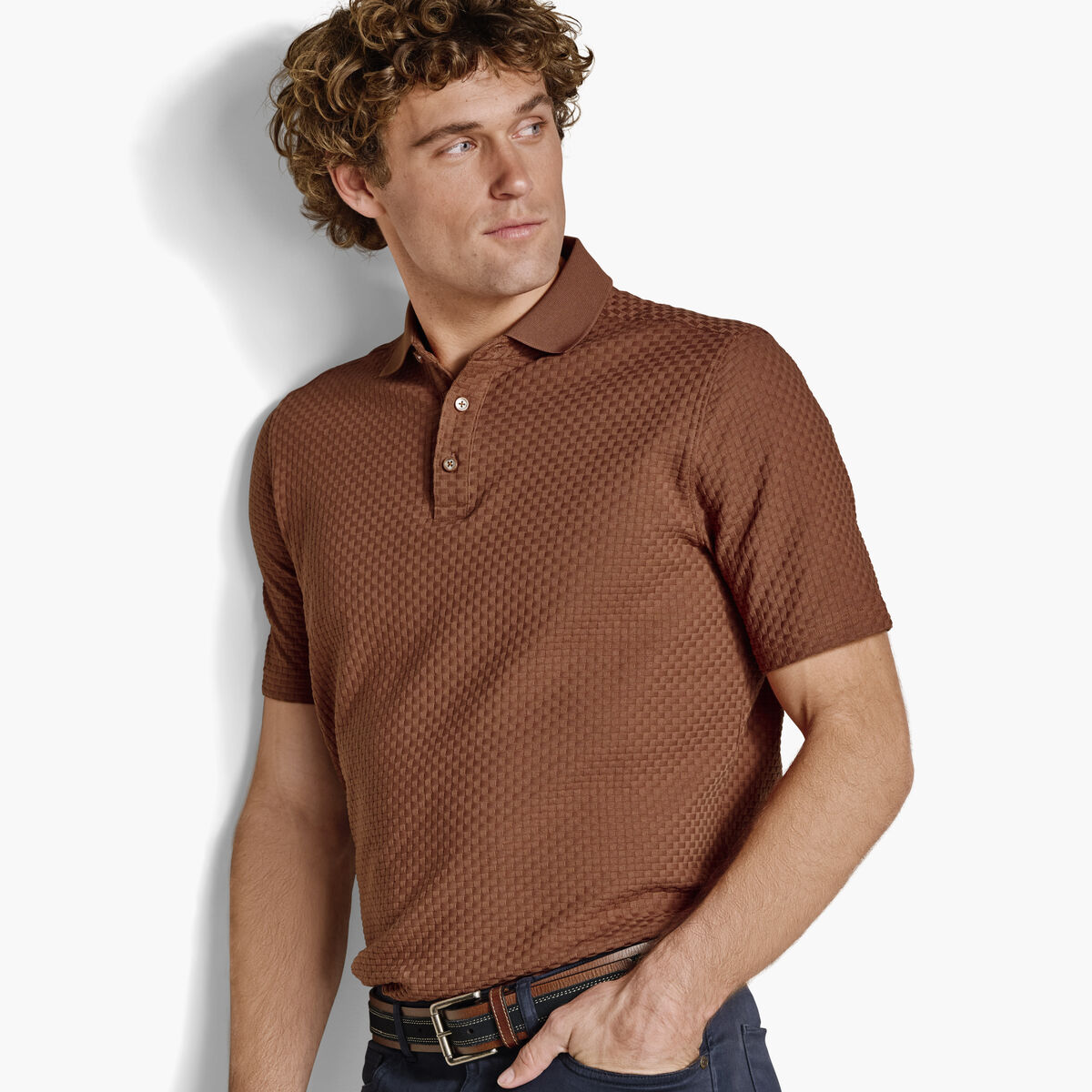 Tilson Textured-Weave Polo image number null