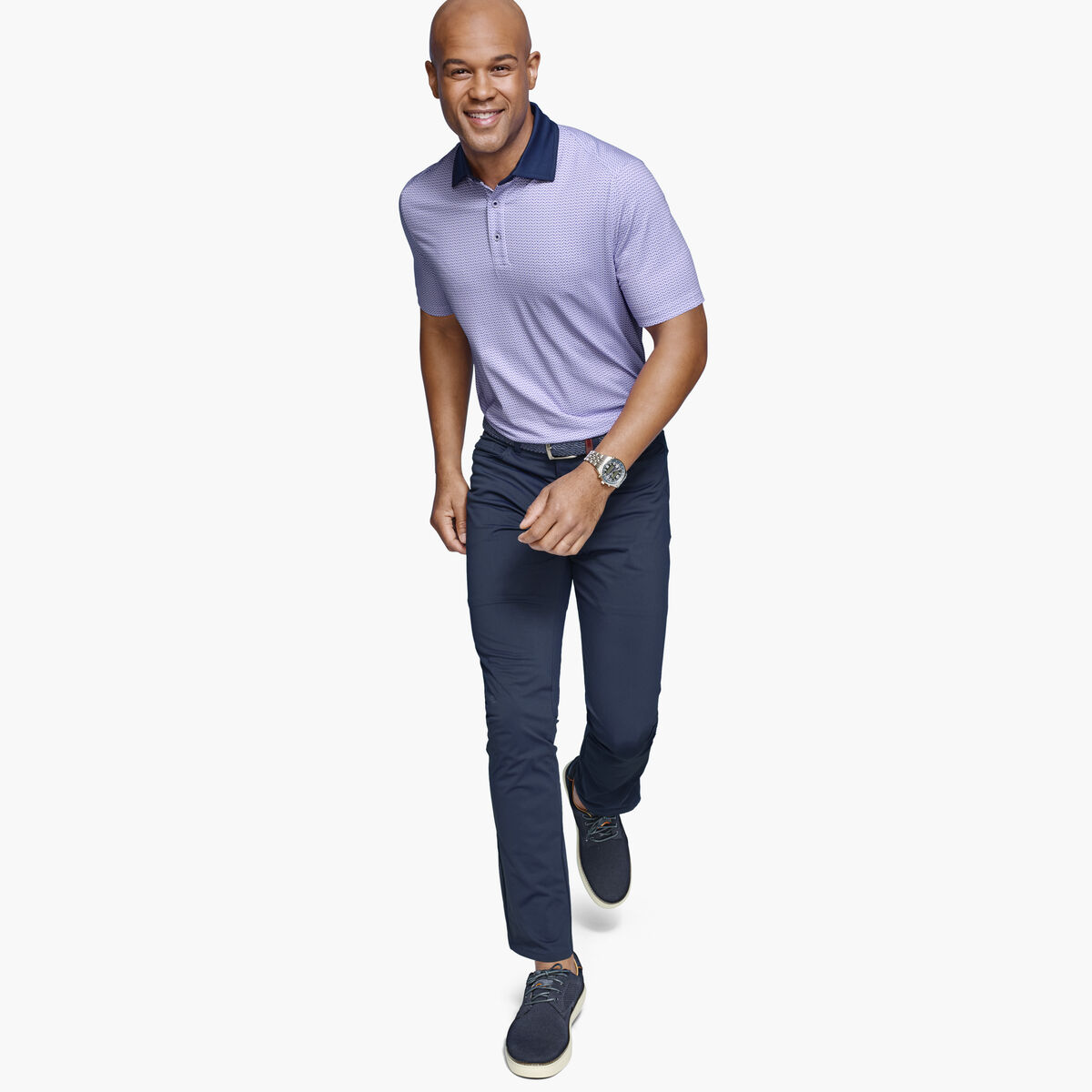 XC4® Performance Solid-Collar Print Polos + Cool Degree™ image number null