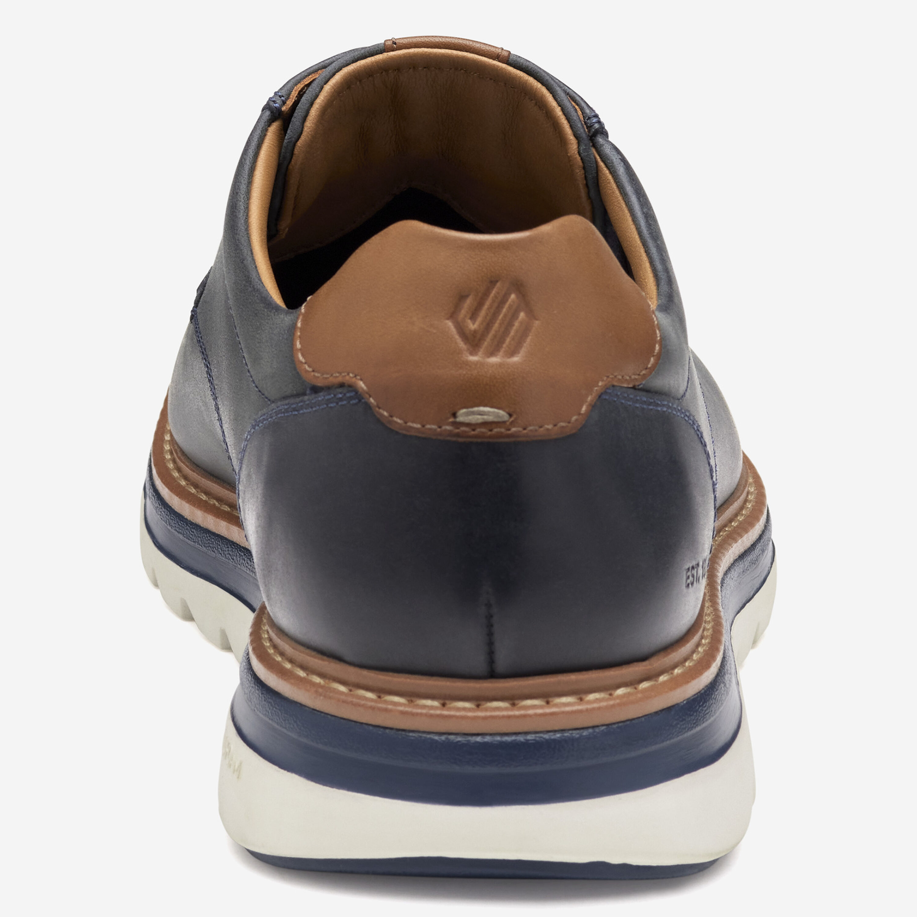Men's Braxton Plain Toe in Navy Oiled Full Grain | Johnston & Murphy