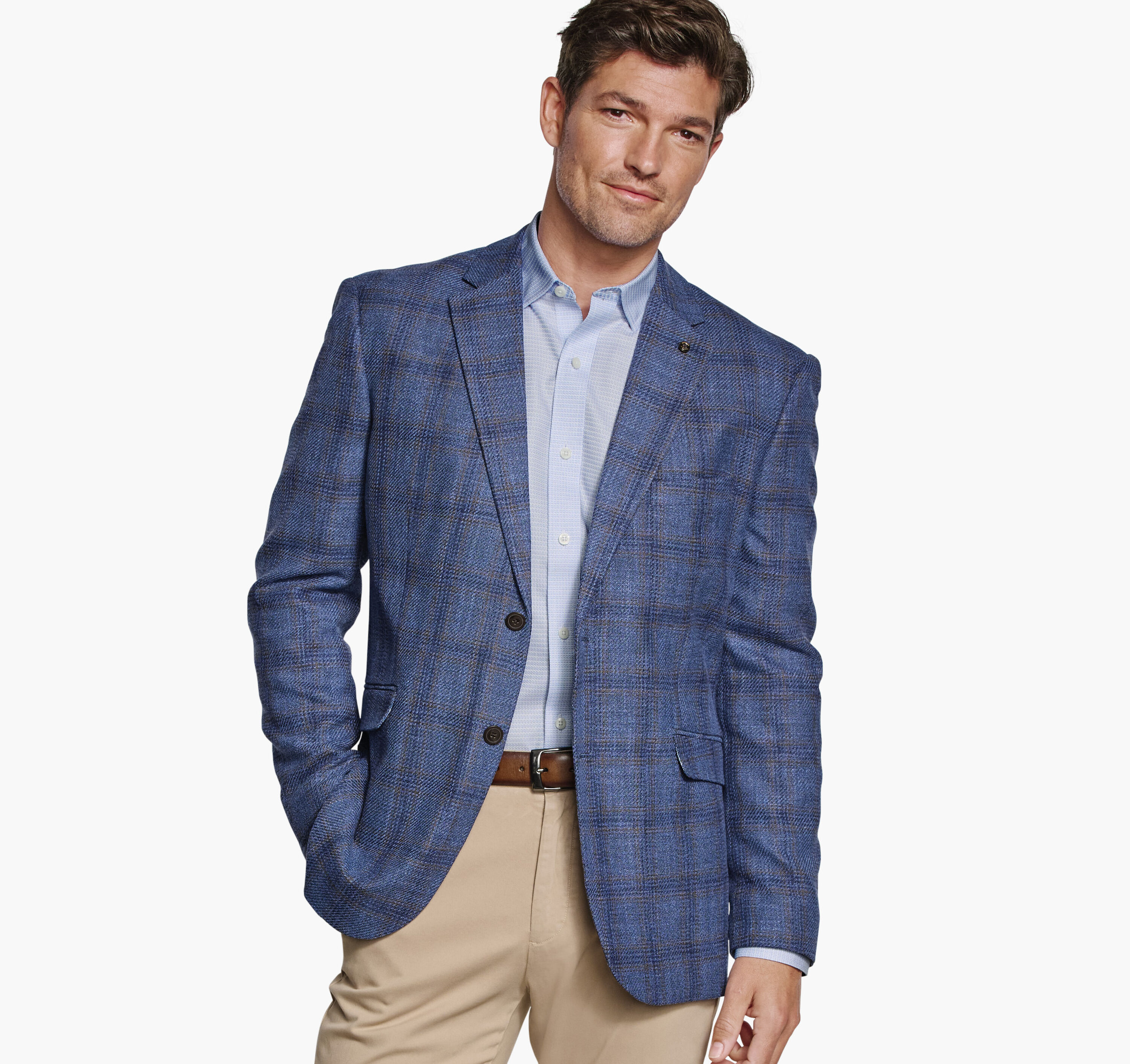 Johnston & Murphy Men's Townsend Dress Blazer - Navy Textured Plaid - Size XXL - Regular Johnston & Murphy Men's Townsend Dress Blazer - Navy Textured Plaid - Size XXL - Regular
