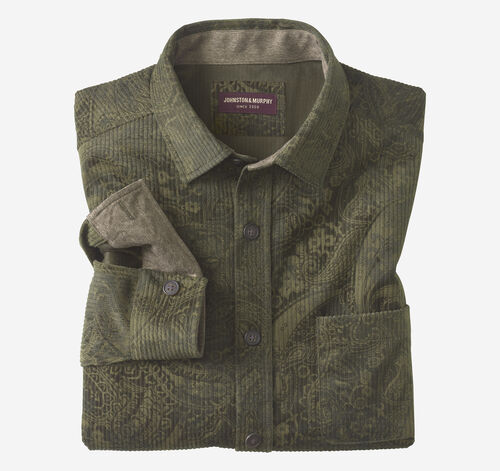Cutler Corduroy Shirt - Olive Paisley
