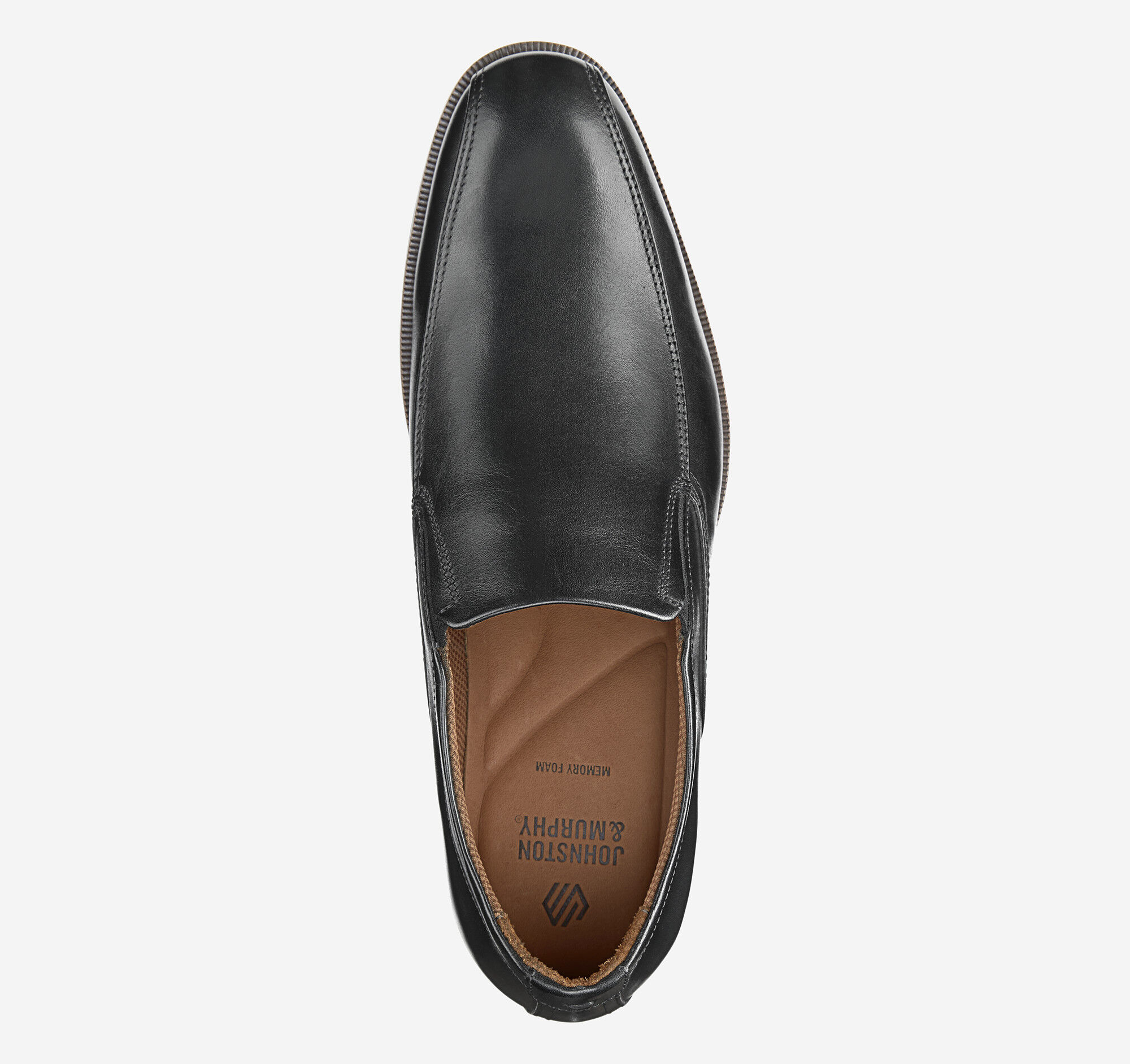 Men's Reeve Run-Off Venetian Loafer in Black Full Grain | Johnston