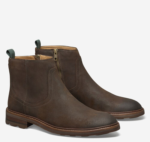 Welch Zip Boot - Brown Waxed English Suede