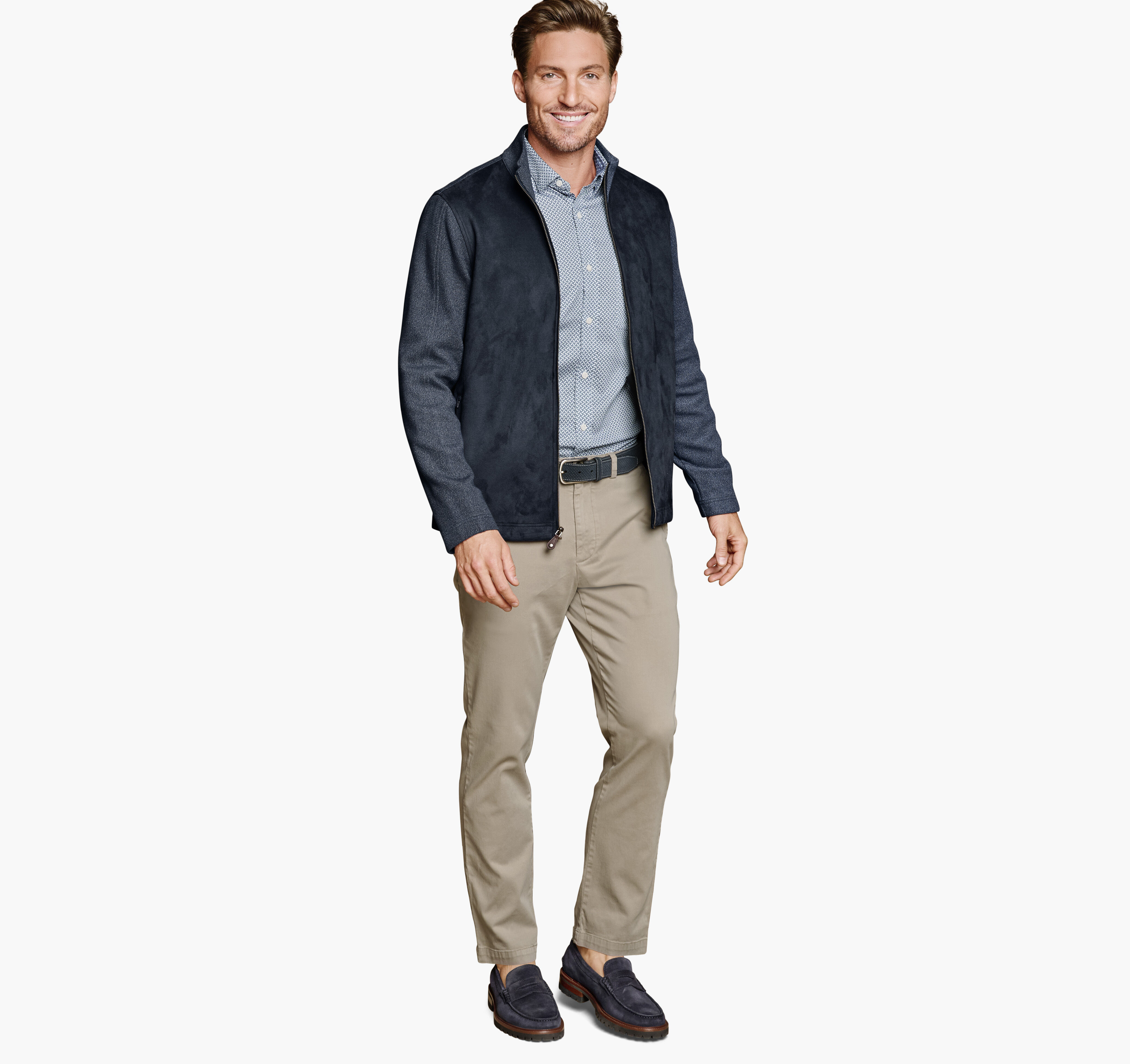 Faux-Suede Full-Zip