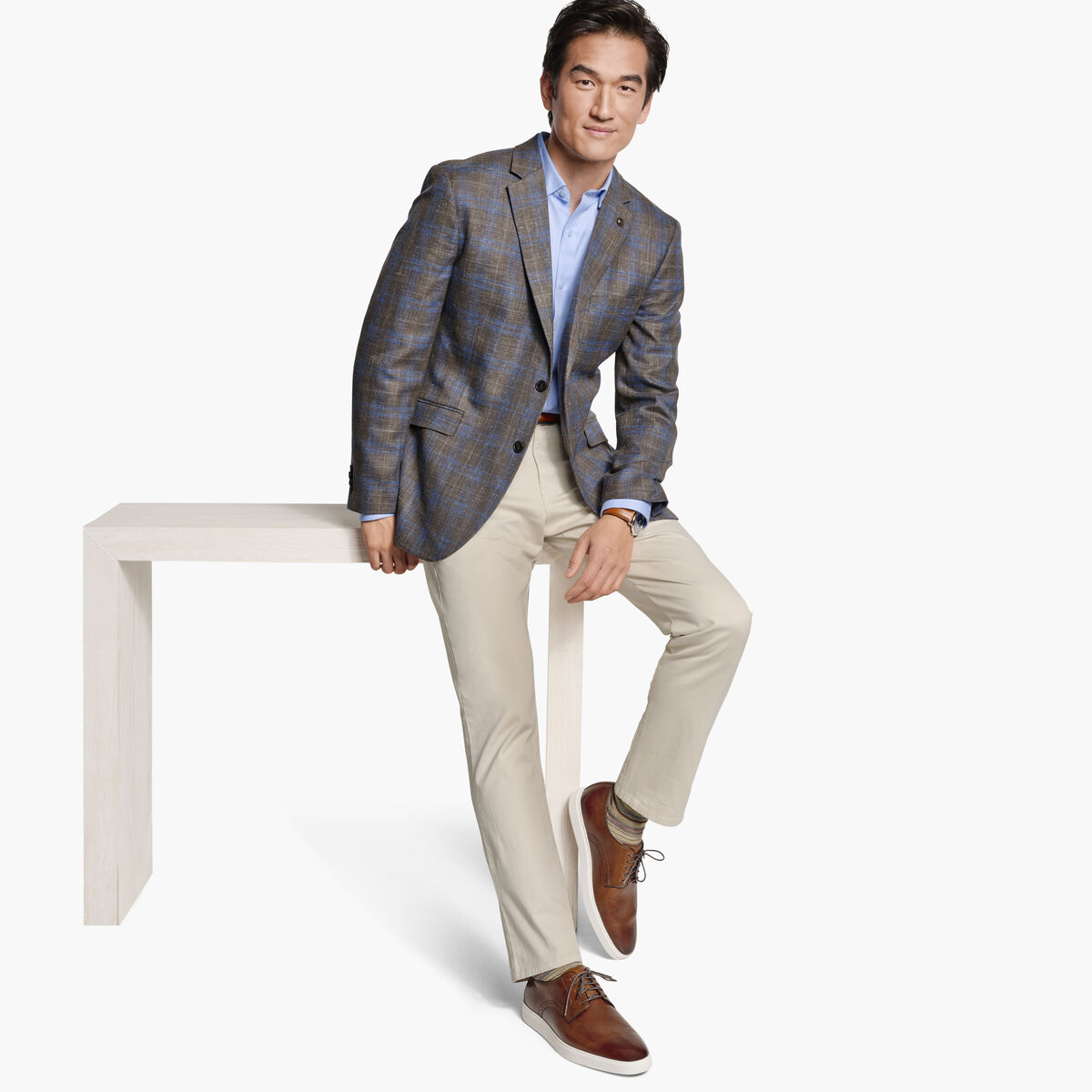 Large Glen Plaid Blazer image number null