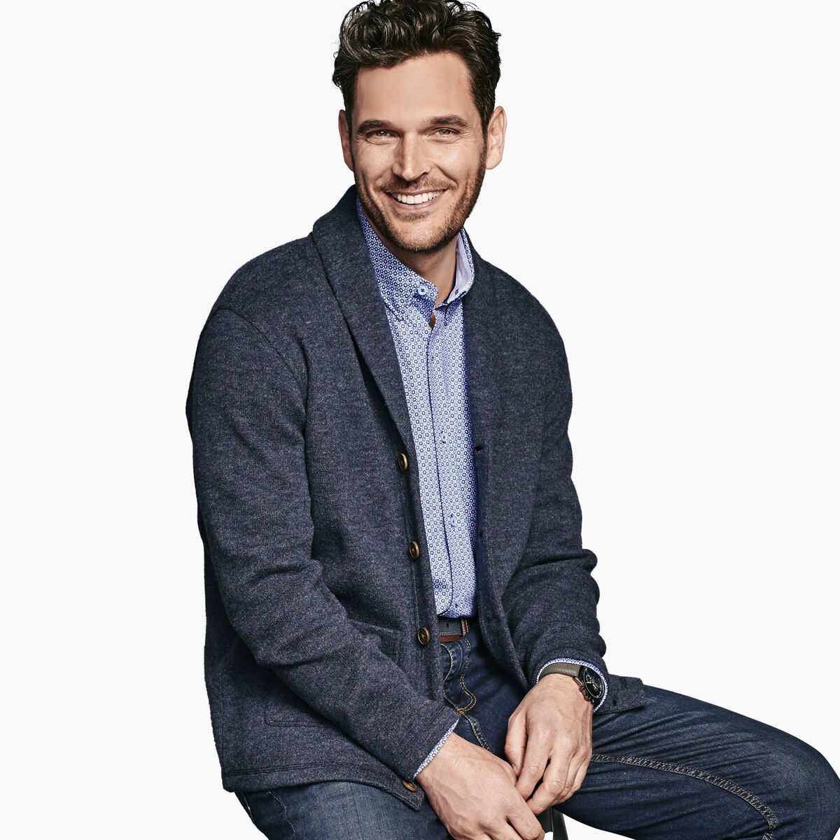 Shawl-Collar Cardigan image number null