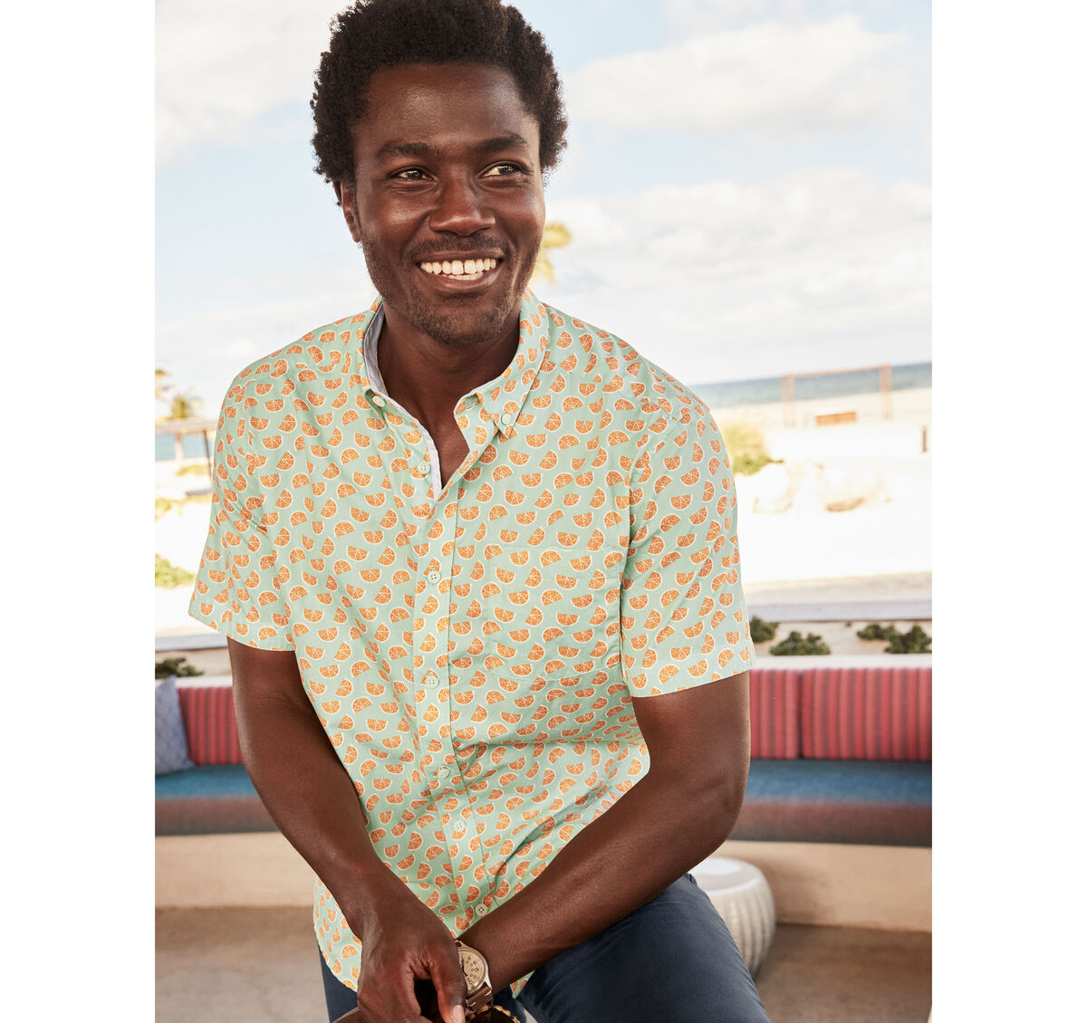 Printed Cotton Short-Sleeve Shirt image number null