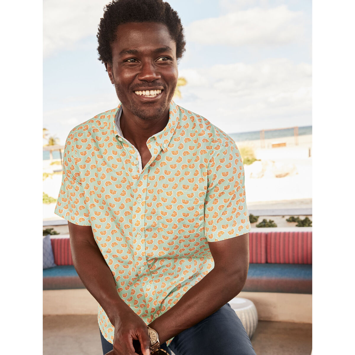 Printed Cotton Short-Sleeve Shirt image number null