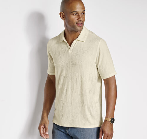 Sedona V-Neck Polo - Ivory Frond