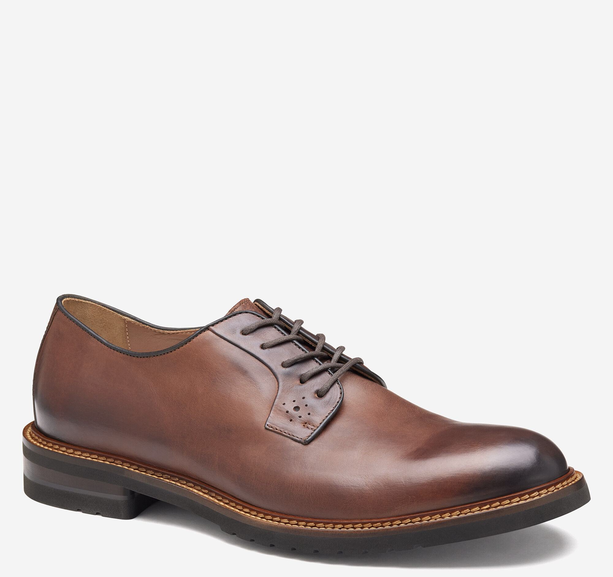 Men's Hartford Plain Toe in Tan Italian Calfskin | Johnston & Murphy