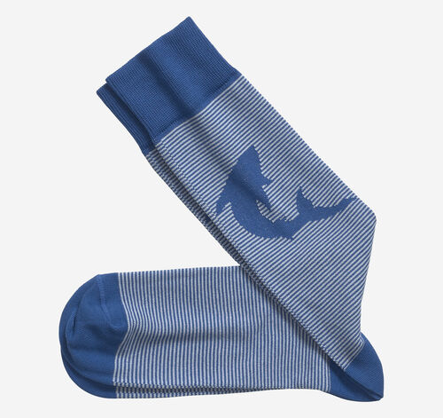 Striped Socks - Blue Shark