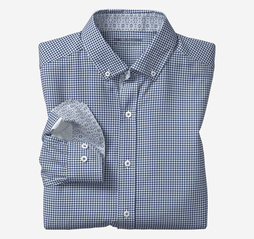 Game Day XC4&reg; Long-Sleeve Gingham Shirt - Navy