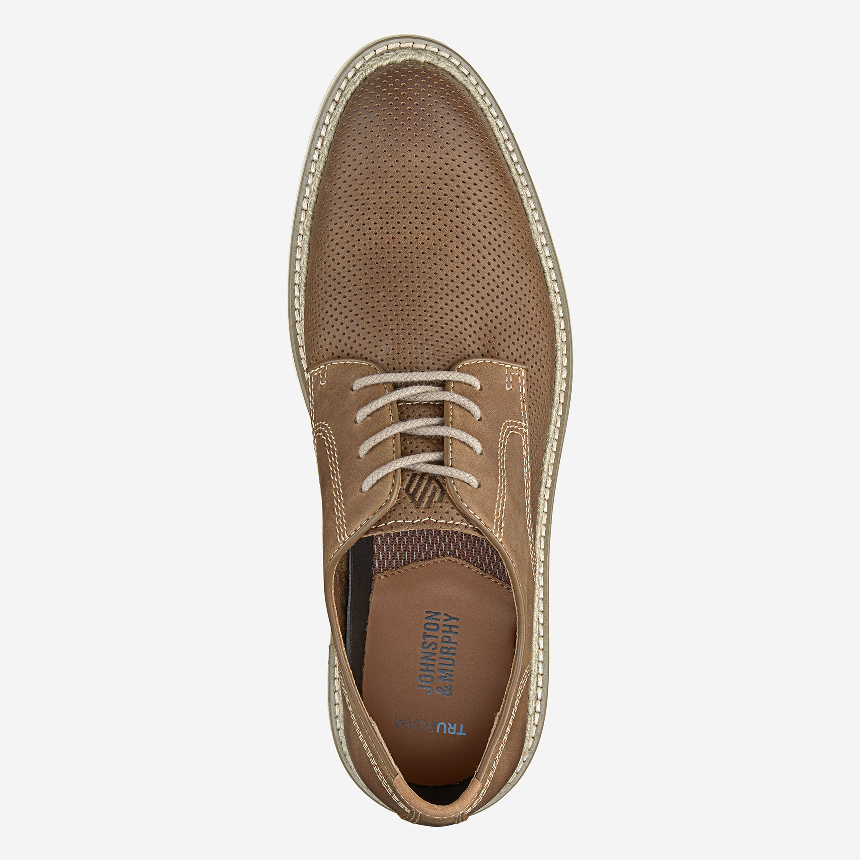 Johnston & Murphy Brown Leather Derbys with White Sole Men main image 4