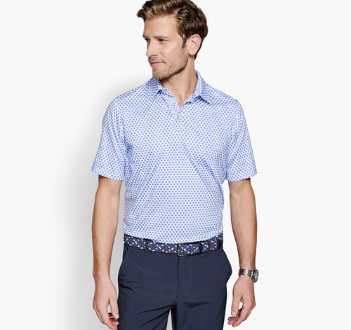 XC4® Performance Polo - White/Blue Dotted Circle