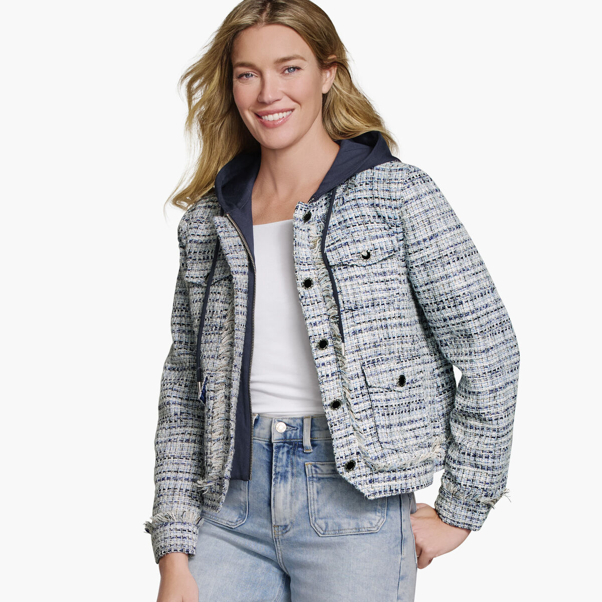 Tweed Jacket with Removable Hooded Bib image number null