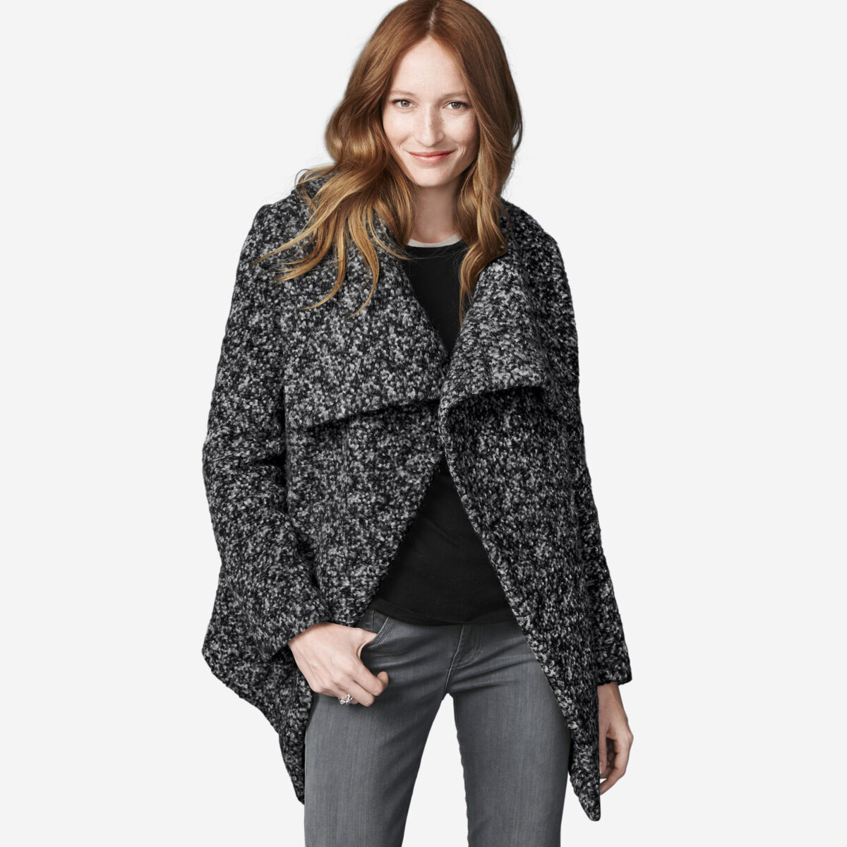 Textured Asymmetrical Jacket image number null