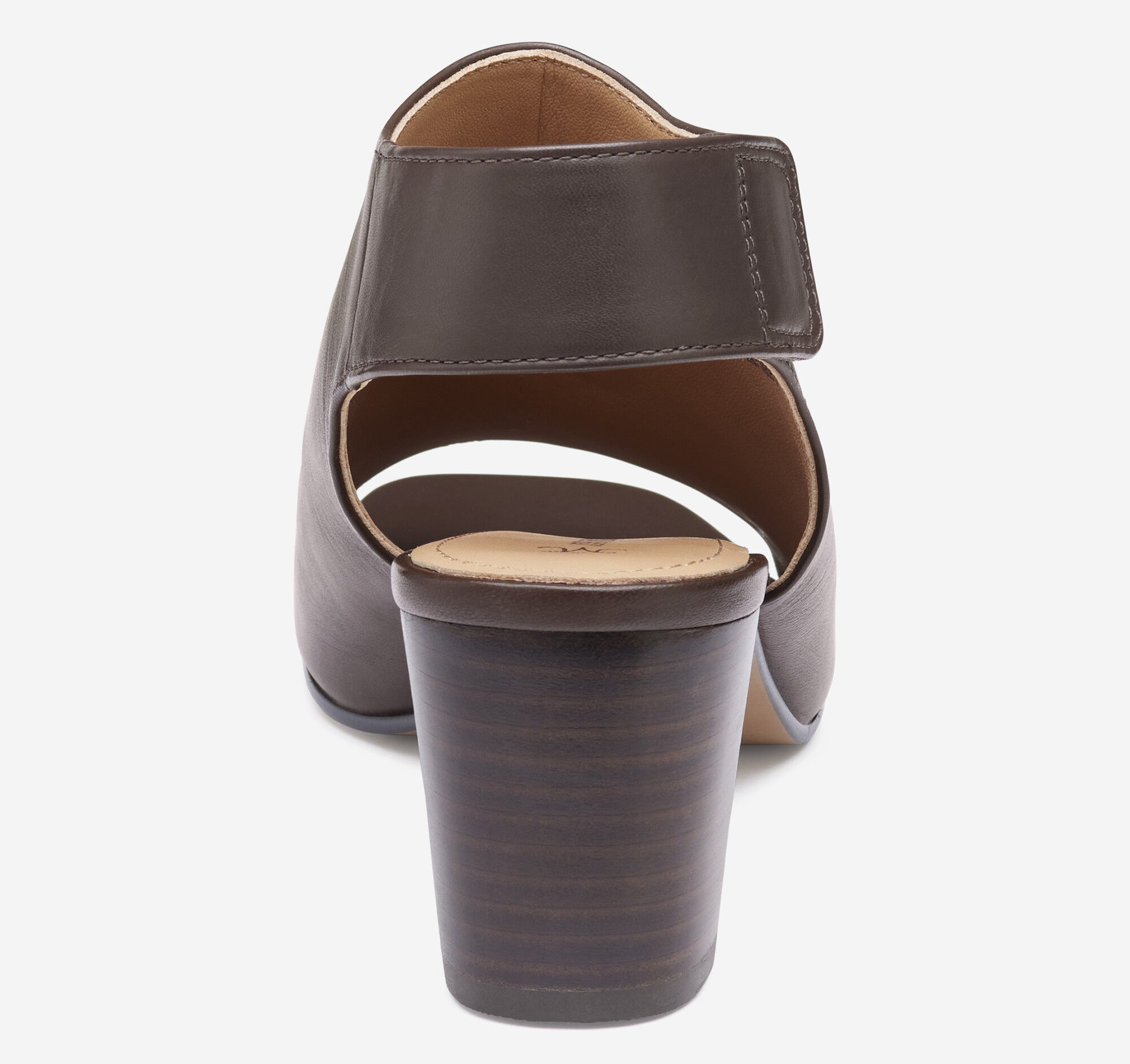 Women's Evelyn Open-Toe Bootie in Brown Glove Leather | Johnston