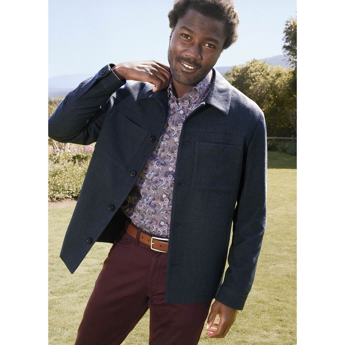 Patterned Shirt Jacket image number null