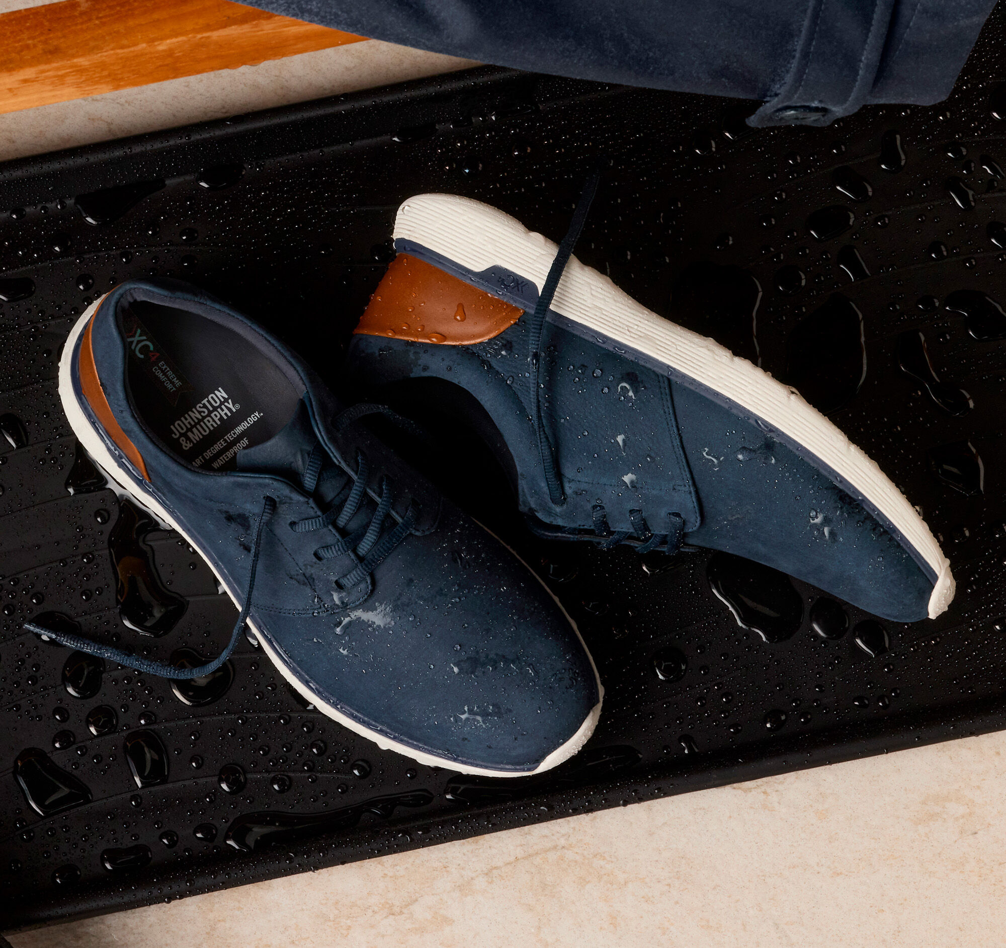 Men's XC4® Prentiss 2 Plain Toe in Navy Waterproof Tumbled Nubuck