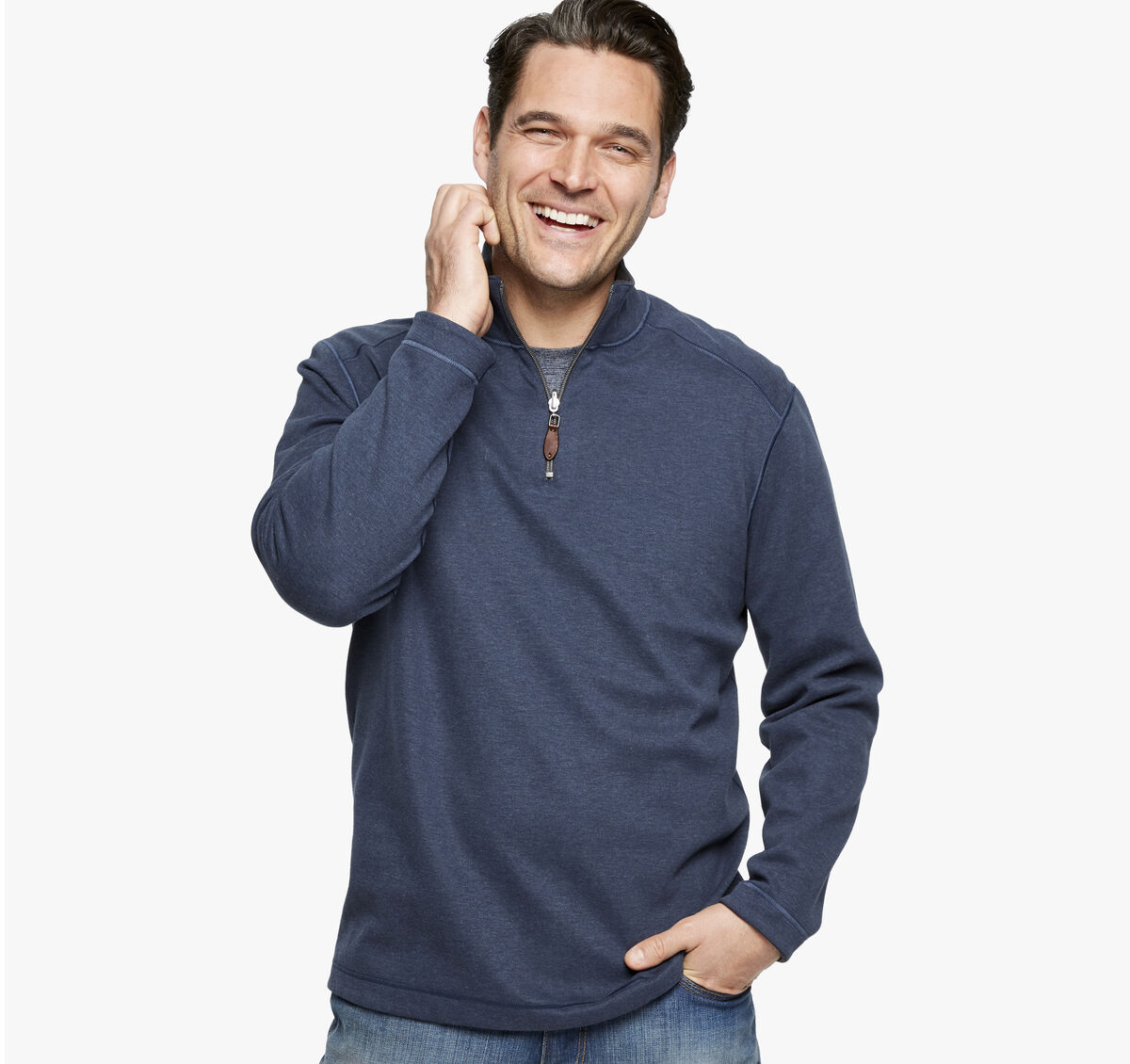 Reversible Solid Quarter-Zip image number null