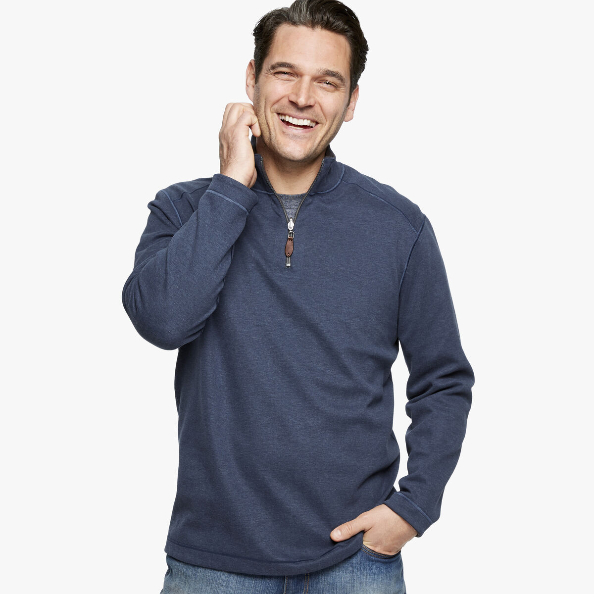 Reversible Solid Quarter-Zip image number null