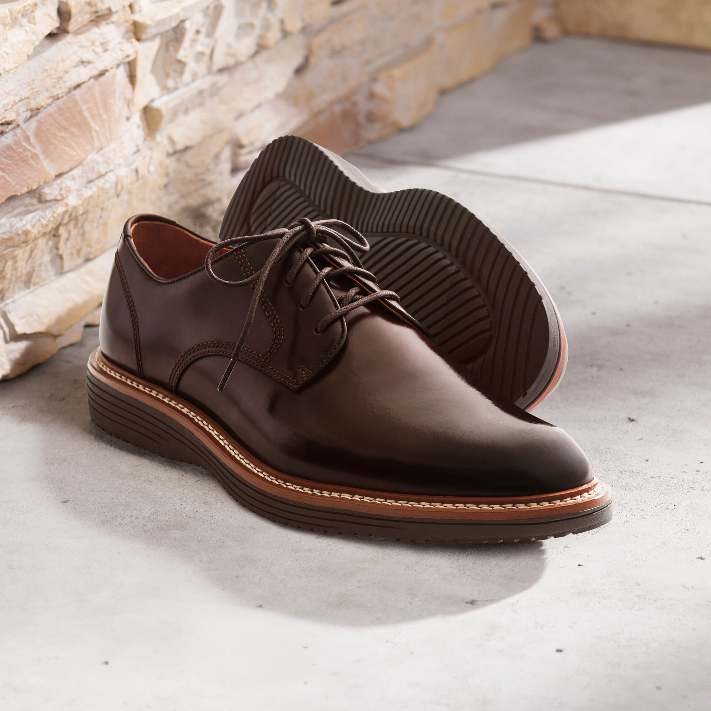 NWT - Johnson And Murphy Upton Dress Shoes Mahogany Full Grain Size 11.5 Regular Size 11.5 - Johnston & Murphy Upton Plain Toe - Mahogany  main image 3