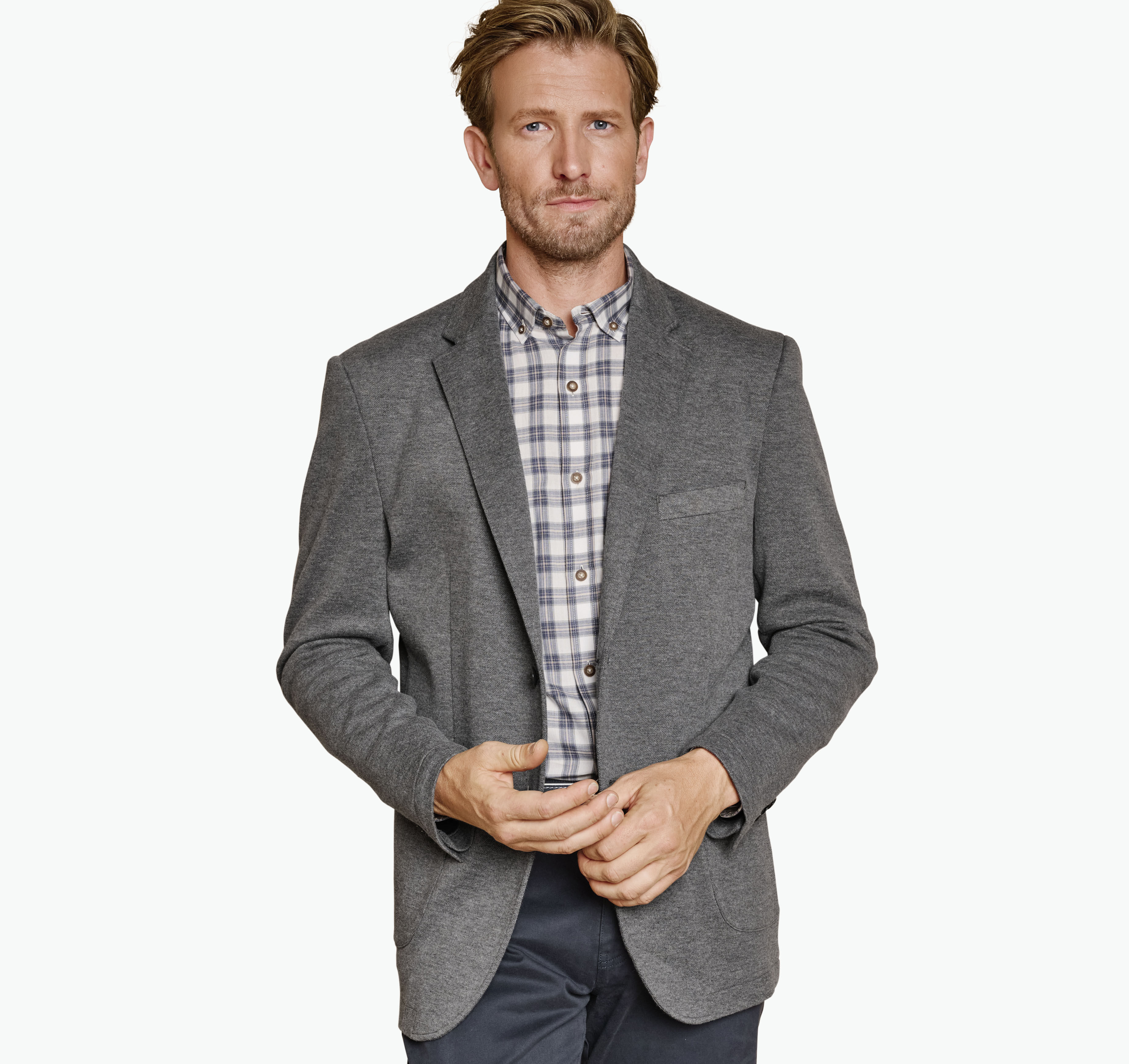 Men's XC Flex® Knit Blazer with Removable Hooded Bib in Gray