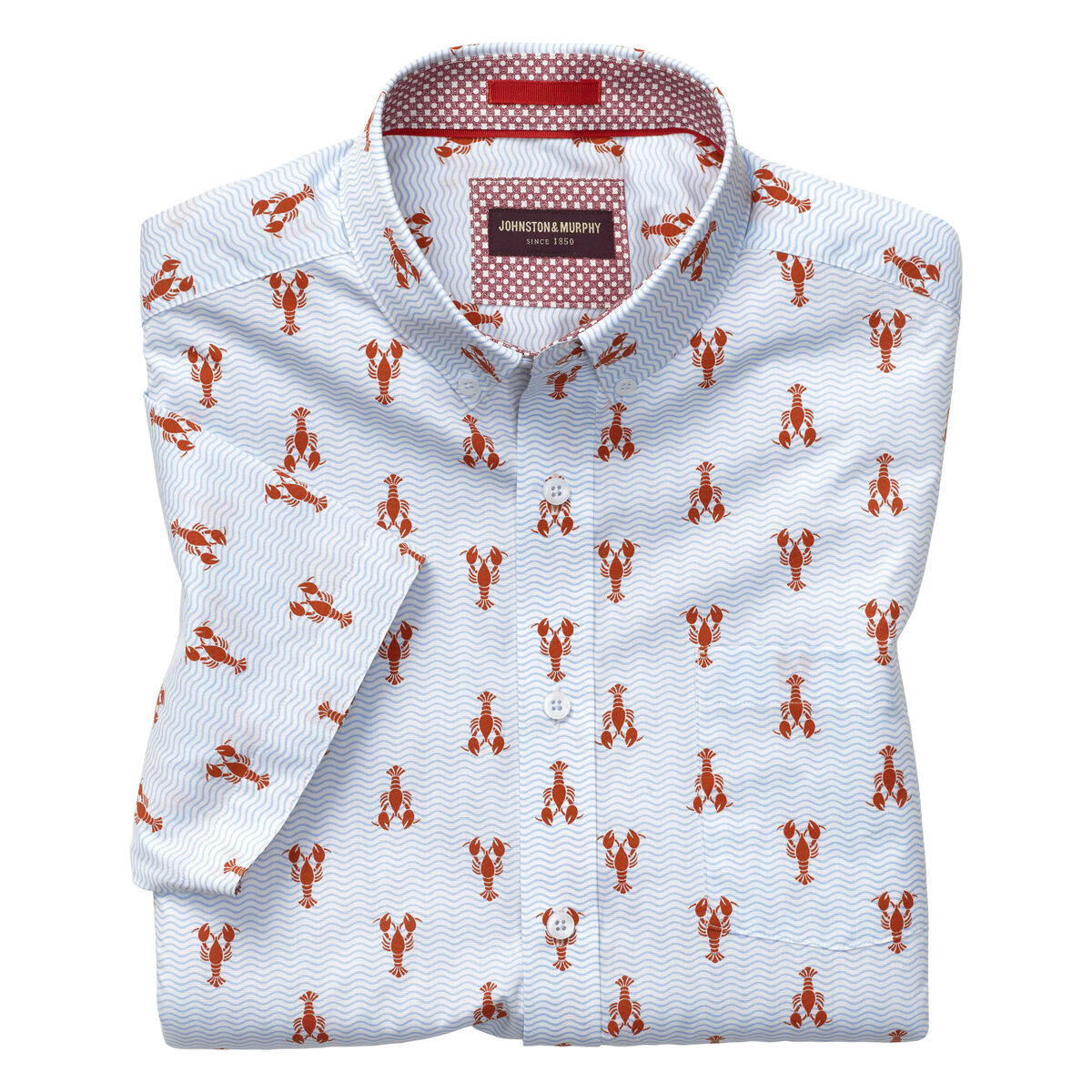 Lobster Print Short-Sleeve Shirt image number null