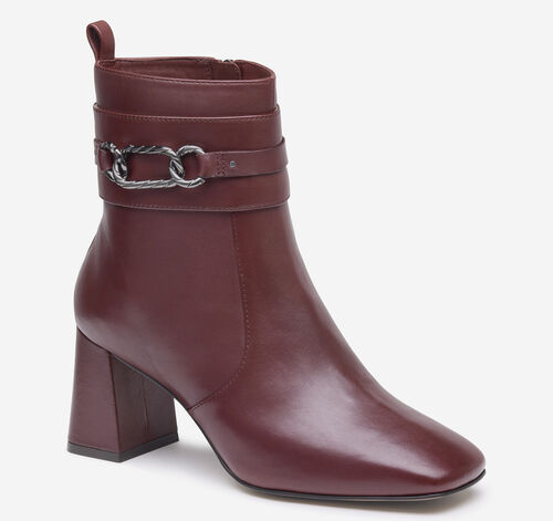 Whitney Chain Bootie - Wine Nappa Leather