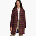Shawl Collar Plaid Coat image number null