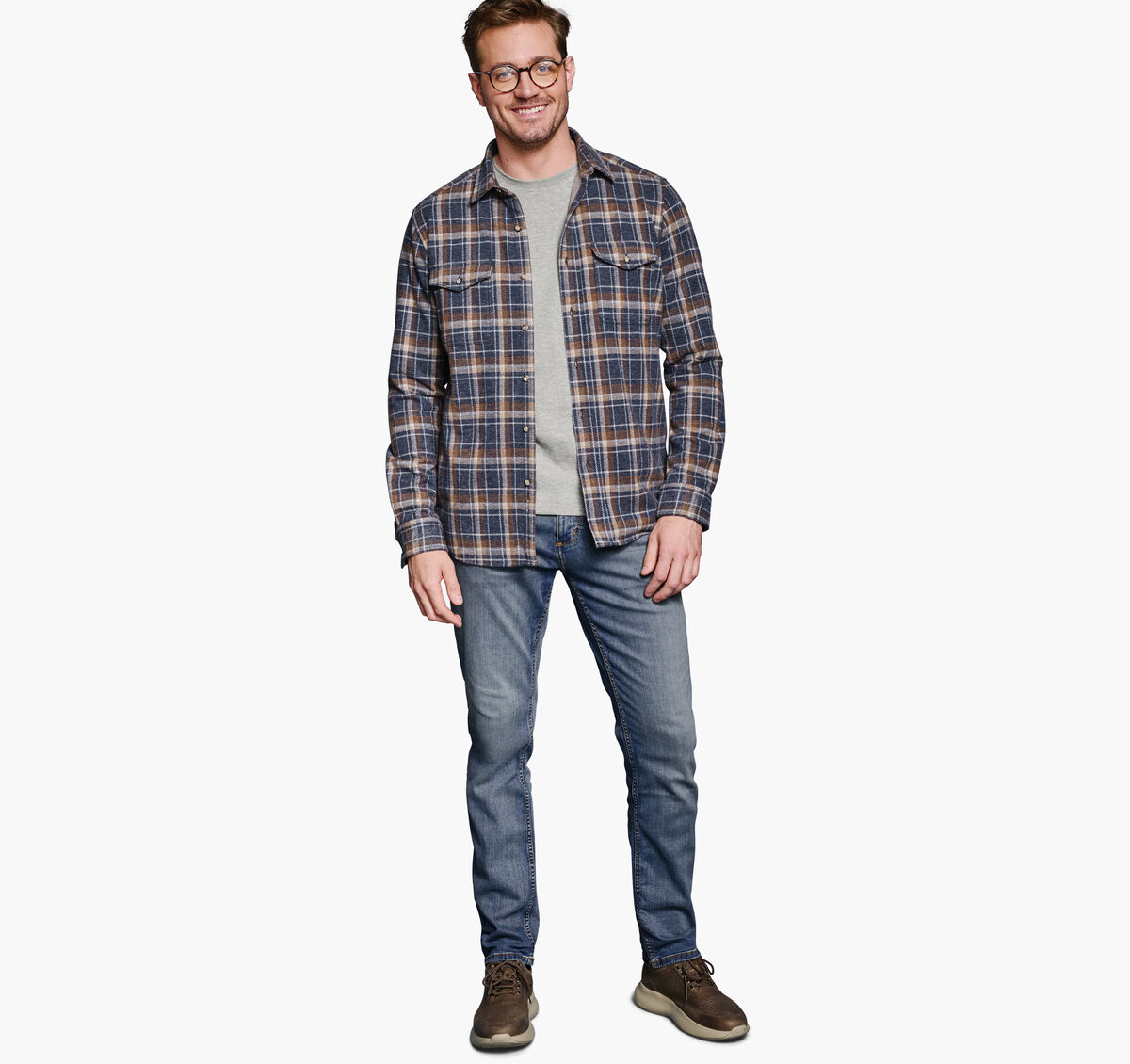 Brushed Button-Front Knit Shirt image number null