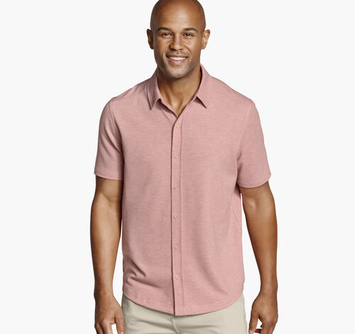 Bennett Short-Sleeve Shirt - Pink Honeycomb