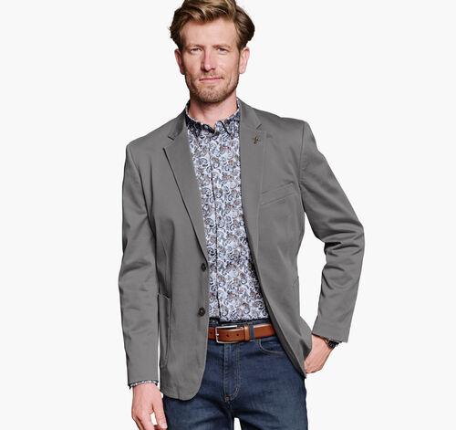 Washed Cotton Blazer - Grey