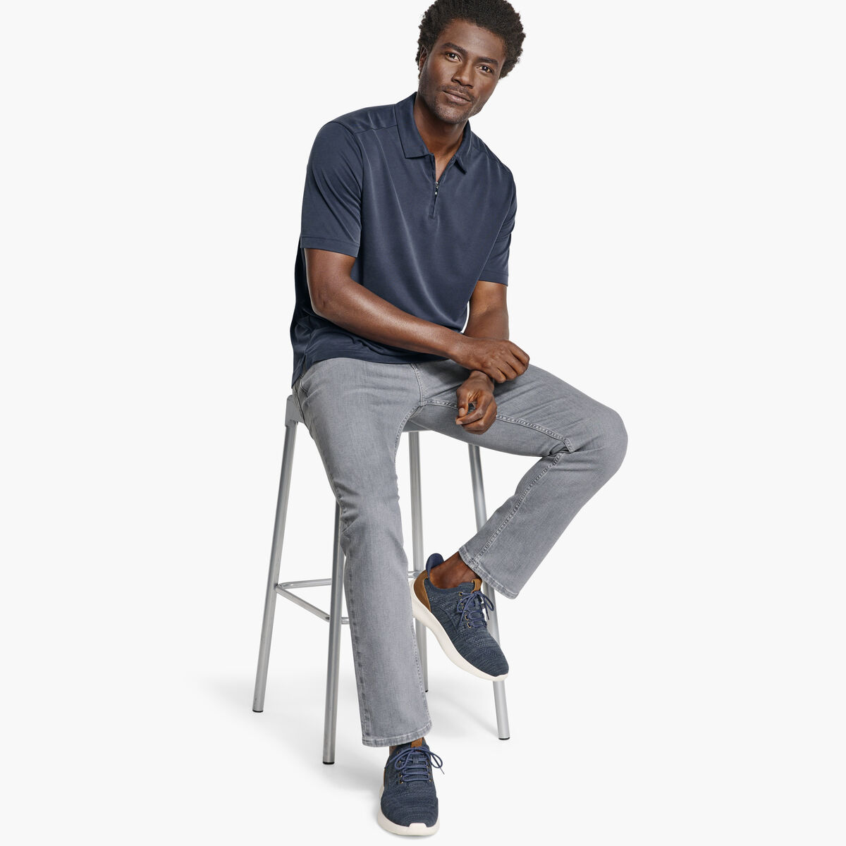 Vintage Birdseye Zip Polo image number null