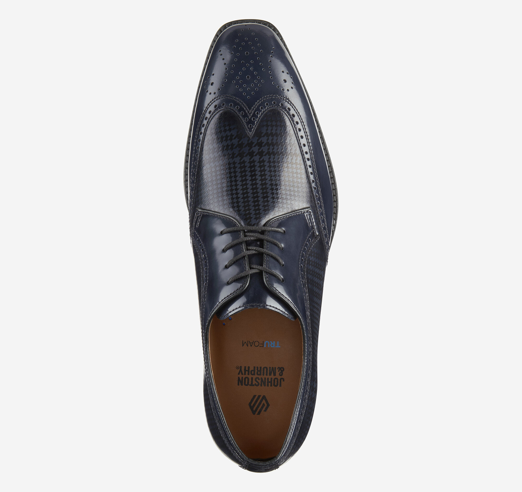Men's Sullivan Wingtip in Black Brush-Off Houndstooth Calfskin
