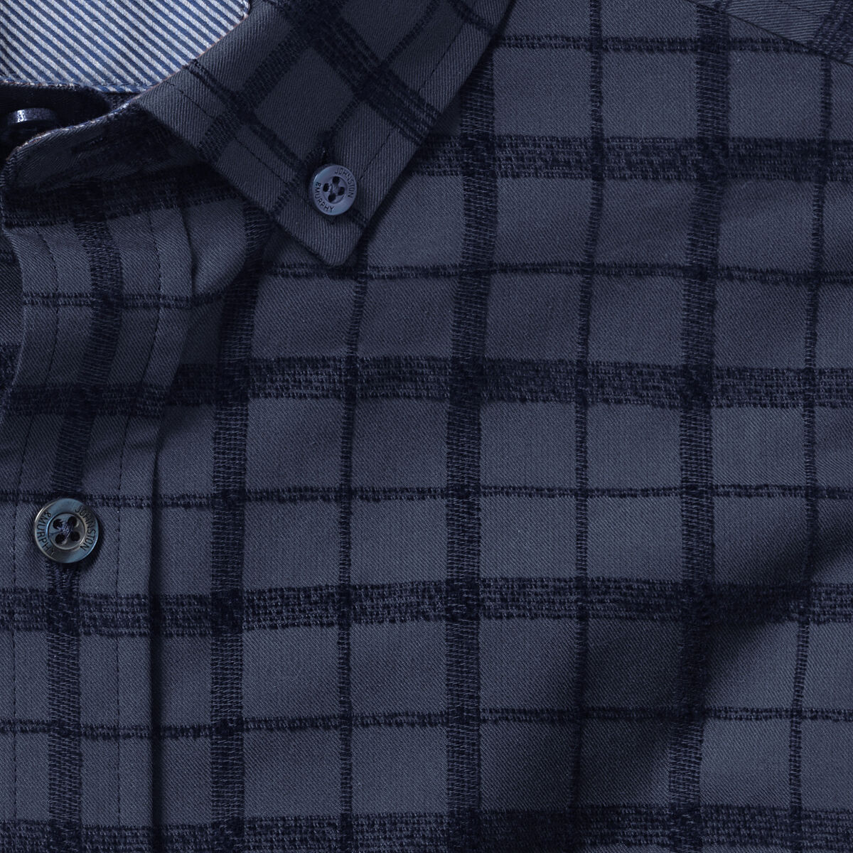 Long-Sleeve Twill Checked Shirt image number null