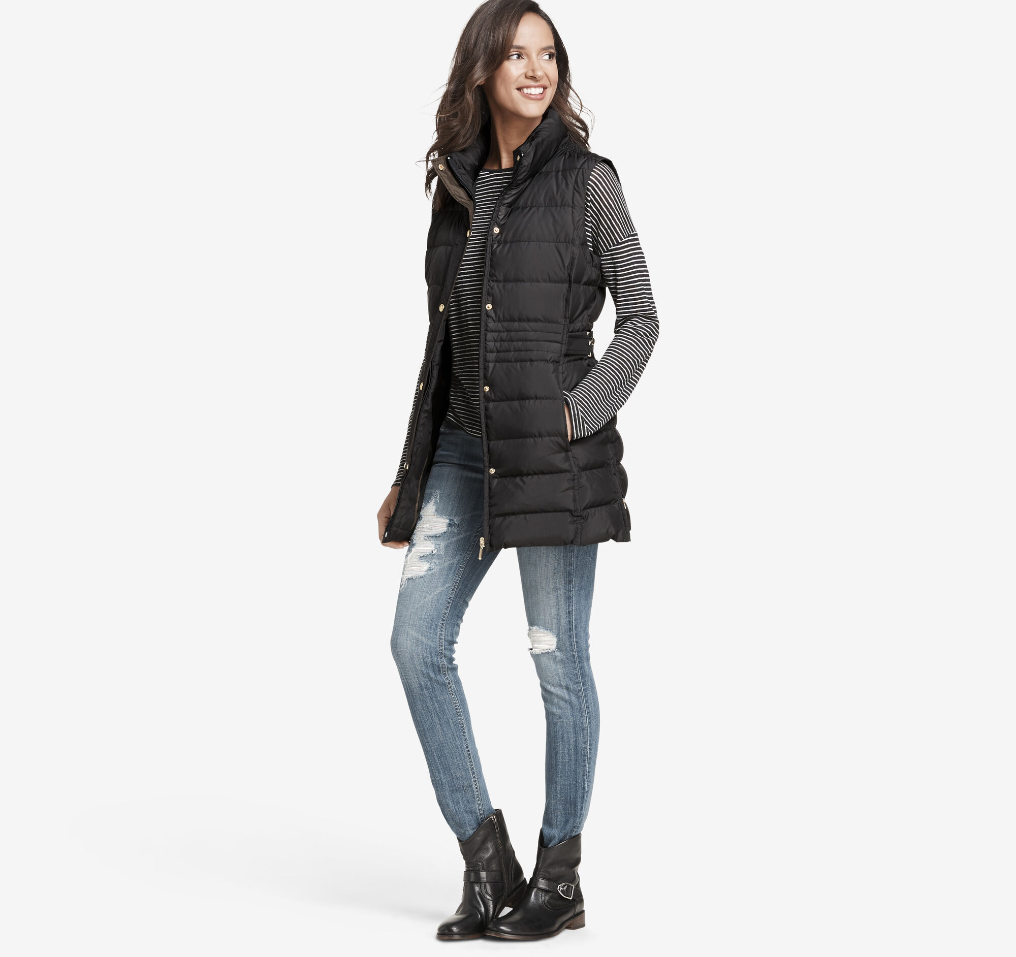Long Quilted Vest Johnston & Murphy