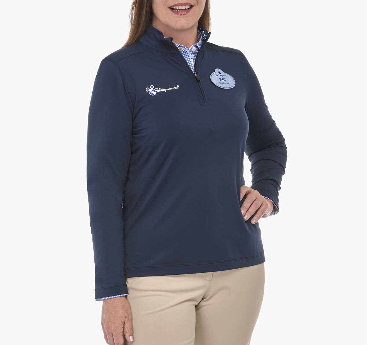 Women's Solid Quarter Zip image number null