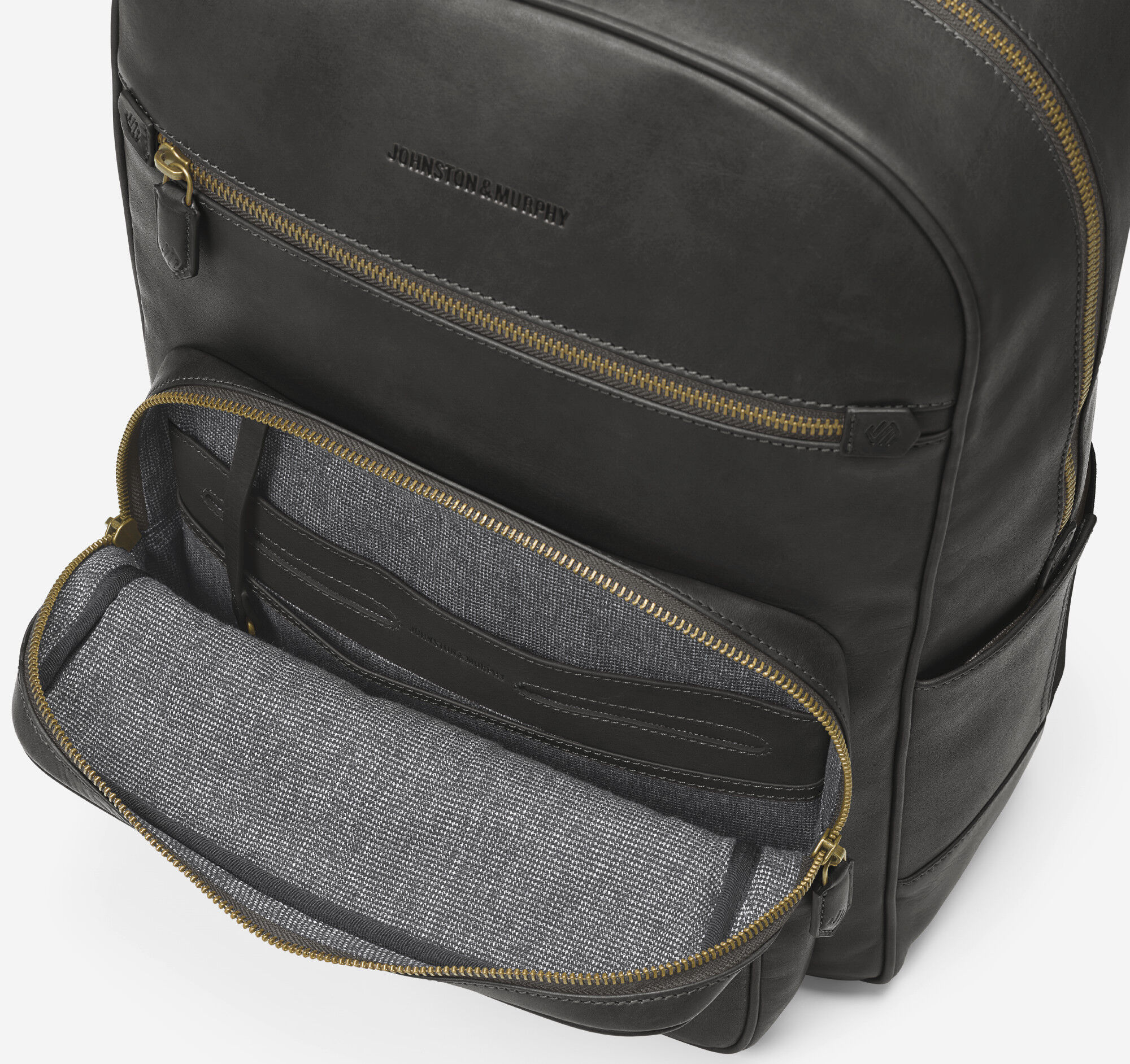 Men's Rhodes Backpack in Black Full Grain | Johnston & Murphy