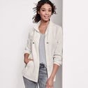 Ruched-Neck Textured Jacket image number null