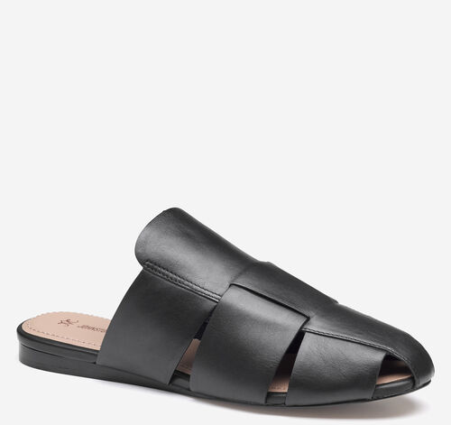 Claire Fisherman Mule - Black Nappa Leather