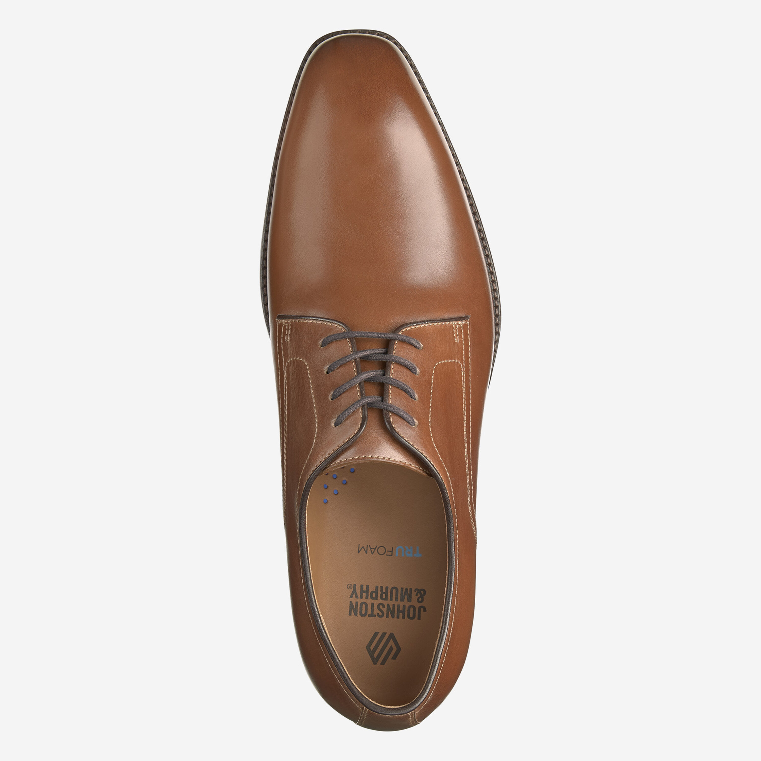 NEW Johnston & Murphy Tan Italian Calfskin Leather Bike Toe Oxfords Sz 9.5 M Johnston Murphy Men main image 2