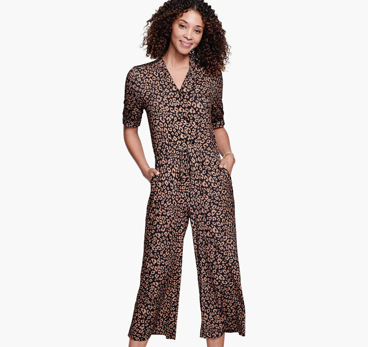 Animal-Print Knit Jumpsuit preview